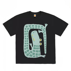 Cartoon Winding Crocodile Graphic T-Shirt