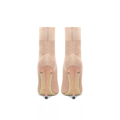 Century Knit Pointed-Toe High Heel Booties for Women