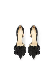 Chic Pumps with Floral Applique and Pointed Toe