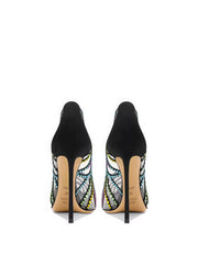 Crystal Embellished Mesh Stiletto Heels