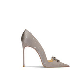 Crystal Embellished Pointed-Toe Stiletto Pumps with Bow Accent