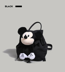 Cute Black and White Plush Face Pocket Schoolbag