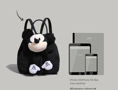 Cute Black and White Plush Face Pocket Schoolbag