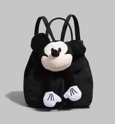 Cute Black and White Plush Face Pocket Schoolbag