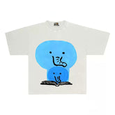 Cute Blue Elephant Reading Book Graphic T-Shirt