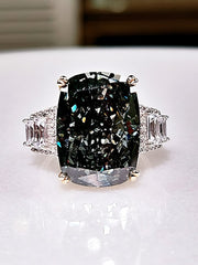 Dark Cushion Cut Stone Ring