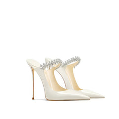 Diamante Decor Open Back Cut Out Heels