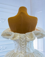 Floral Detailed Haute Couture Lace Wedding Dress - K7L8M