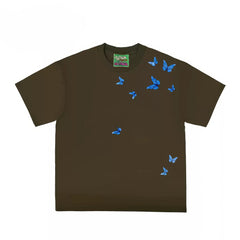 Flying Blue Butterflies Graphic T-Shirt