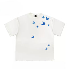 Flying Blue Butterflies Graphic T-Shirt