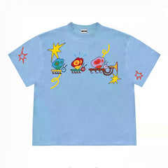 Fun Graphic Tee with Champagne & Stars