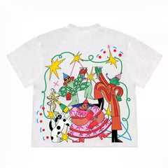 Fun Graphic Tee with Champagne & Stars