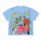 Fun Graphic Tee with Champagne & Stars