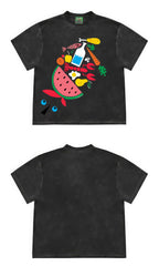 Funky Food and Beverage Graphic Print T-Shirt