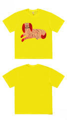 Funky Graphic T-Shirt with Abstract Dog Print