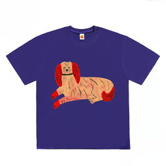 Funky Graphic T-Shirt with Abstract Dog Print