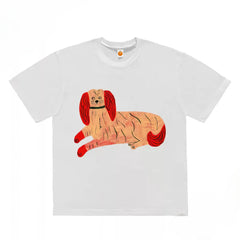 Funky Graphic T-Shirt with Abstract Dog Print