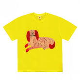 Funky Graphic T-Shirt with Abstract Dog Print
