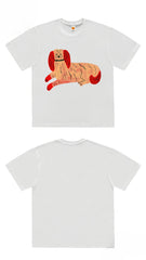 Funky Graphic T-Shirt with Abstract Dog Print