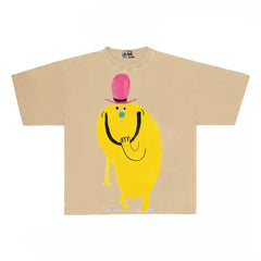 Funny Character Graphic Tee with Top Hat Design