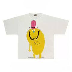 Funny Character Graphic Tee with Top Hat Design