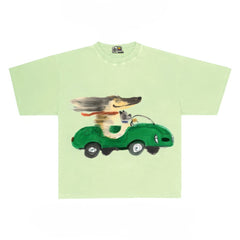 Funny Dog Driving Car Graphic T-Shirt