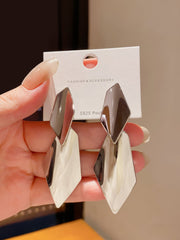 Gold Iridescent Geometric Earrings