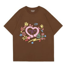 Hand-Drawn Design Loose Fit Graphic Tee