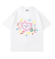 Hand-Drawn Design Loose Fit Graphic Tee