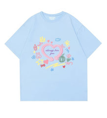 Hand-Drawn Design Loose Fit Graphic Tee