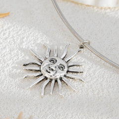 Happy Sun Pendant Wire Choker Necklace