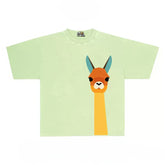 Humorous Graphic Tee with Llama and Pocket Print