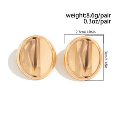 Large Minimalist Round Disc Stud Earrings