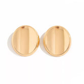 Large Minimalist Round Disc Stud Earrings