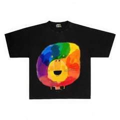 Lion Graphic Tee with Rainbow Mane