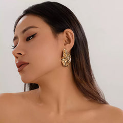 Liquid Metal Abstract Sculptural Stud Earrings