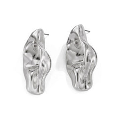 Liquid Metal Abstract Sculptural Stud Earrings