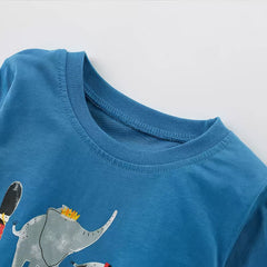 London British Guards & Elephant Applique Long-Sleeve T-Shirt
