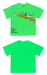 Long-Neck Giraffe and Birds Graphic T-Shirt