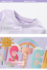 Long-Sleeve T-Shirt with "Sister" Animal and Rainbow Graphic
