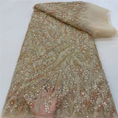 Luxurious African French Lace Sequin Detail Fabric X8VIT
