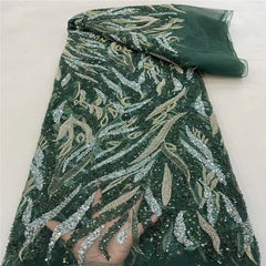 Luxurious African French Lace Sequin Detail Fabric X8VIT