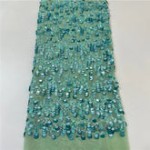 Luxurious African French Lace Sequin Detail Fabric B4R6H