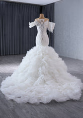 Luxury Beaded Lace Mermaid Wedding Dress L3M4N