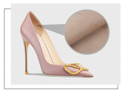 Zapatos de tacón de cuero de lujo con hebilla Malory adornada