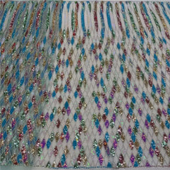 Luxury Sequin Lace French Net Embroidery Diamonds Decor Fabric-N9P0Q