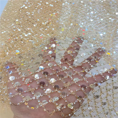 Luxury Sequins Lace French Net Embroidery Tulle Fabric-A1B2C