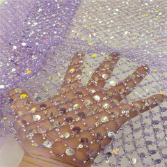 Luxury Sequins Lace French Net Embroidery Tulle Fabric-A1B2C