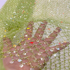 Luxury Sequins Lace French Net Embroidery Tulle Fabric-A1B2C