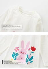 Malwee Toddler Long-Sleeve T-Shirt with Adorable Bunny and Colorful Flowers
